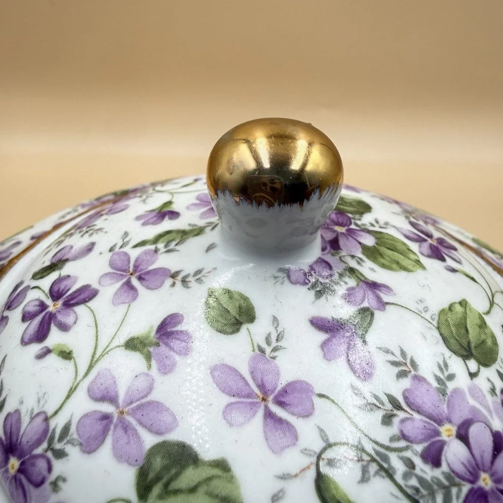 A Special Place Tea Pot Victorian Pansies Floral Purple Vintage 2003 Cottagecore